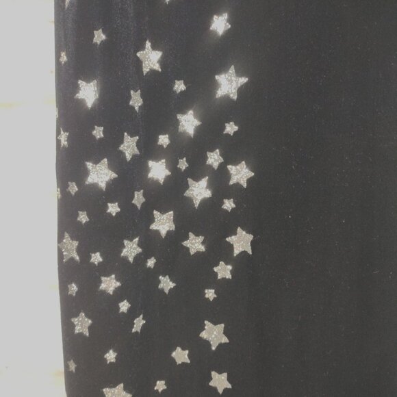 VTG 90s Black Gothic Prom Dress Size 3/4 Black Velvet Glitter Formal Gown USA - Picture 6 of 11